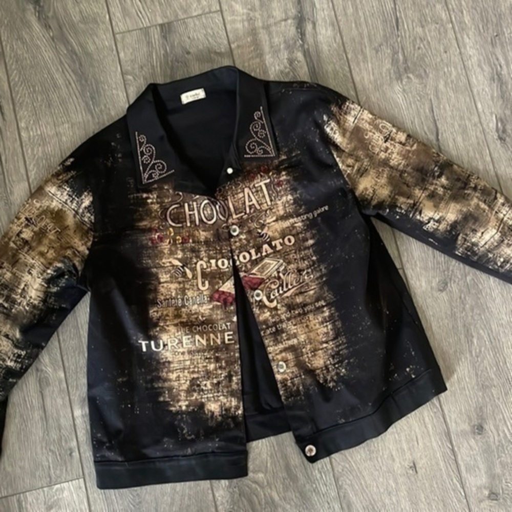 Cactus jacket extra large black light denim jacket for the chocolate lov…